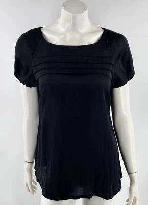 Gap Maternity Top Size Small Black Pintuck Short Sleeve Blouse Womens - Image 1 of 4