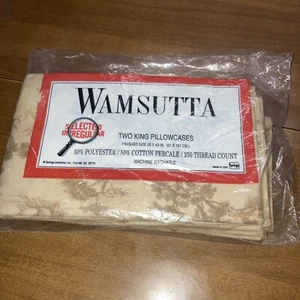 Vintage Wamsutta King Sized 2 Pillow Case Set New/old stock opened pack - Picture 1 of 4