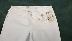 Jeans Seven 7 denim donna taglia 14 slim dritto 34 vita nuovo con etichette bianco - Foto 1 di 9
