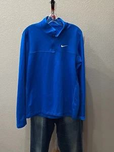 Nike Blue Dri Fit Zippered SWEATER Medium M - Picture 1 of 9