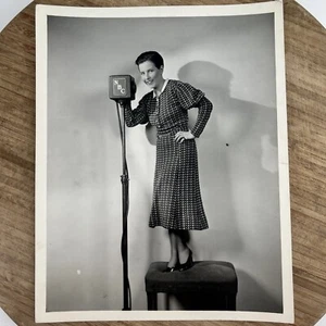 vtg hollywood press photo black white 8x10 actress - Picture 1 of 9