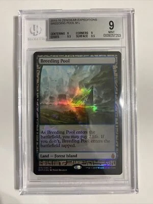 Breeding Pool Foil Zendikar Expeditions Mythic MTG Beckett Graded BGS 9 Mint - Image 1 of 2