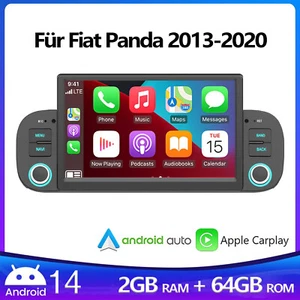 7" Android 14 Autoradio Stereo GPS Navi RDS Carplay 64G per Fiat Panda 2013-2020 - Foto 1 di 17