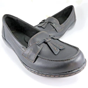 Clarks Ashland Bubble Damen-Halbschuhe mit Quasten Größe 8,5 M schwarz Leder Slipper Mokassins - Bild 1 von 7