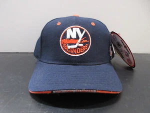 VINTAGE New York Islanders Hat Cap Strap Back Blue Orange Hockey Mens 90s - Picture 1 of 8