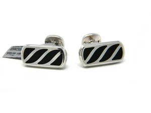David Yurman Graphic Cable Cufflinks in Black Onyx and Sterling Silver NWT - Picture 1 of 6