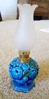 Petite lampe à huile ouragan vintage Inarco Japon bleu indigo bleu humeur