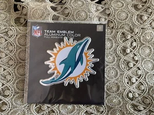 ProMark NFL Miami Dolphins 3D Aluminium Farbe Auto LKW Emblem Aufkleber Aufkleber - Bild 1 von 2