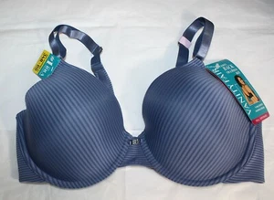 NWT VANITY FAIR Beauty Back smoothing BRA 75345 full coverage BLUE DUSK stripes - Picture 1 of 5