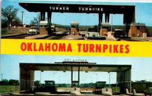 Banner Postcard Turner & Will Rogers Turnpikes Oklahoma OK UNP - Picture 1 of 2