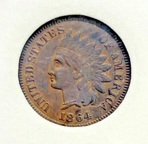 1864 Indian Head Cent Penny L on Ribbon Variety Extra Fine Copper IHC USA - Picture 1 of 5