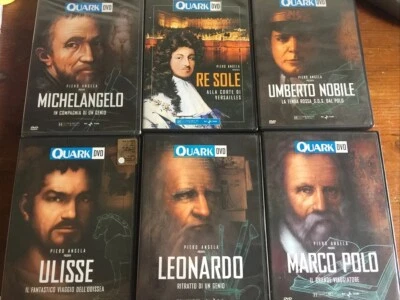 Piero Angela 6 DVD Quark-Michelangelo Umberto Nobile Re Sole Ulisse Leonardo Dvd - Immagine 1 di 2