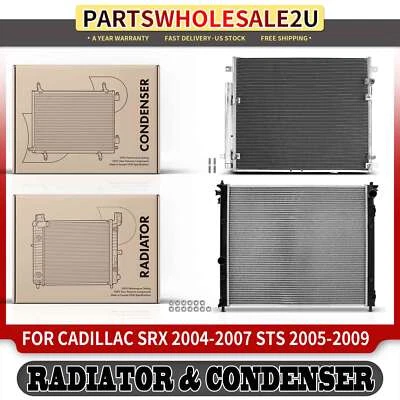 Radiator & AC Condenser Cooling Kit for Cadillac SRX 04-07 STS 2005 2006-2009 - Image 1 of 4