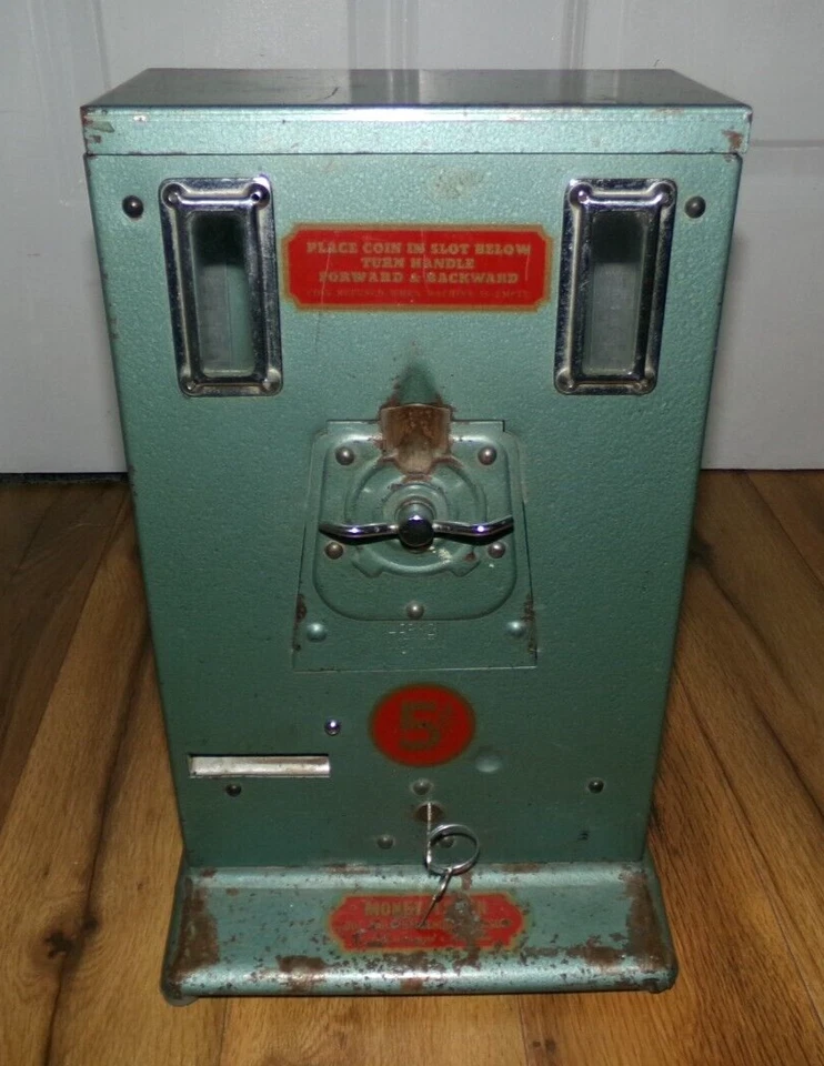 Старинный винтажный диспенсер для карандашей Harmon 1930-х годов 5 центов торговый автомат с монетным управлением - Изображение 1 из 4