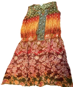 Bili Boho Bade Cover Up/Kleid Gr. M Perlen Quasten Patchwork Blumen - Bild 1 von 5