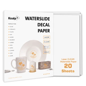 Koala 20 Sheets Premium LASER CLEAR Waterslide Decal Transfer Paper Water Slide