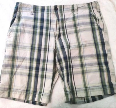 Plugg Company Blue, Tan & Green Plaid Shorts Mens Size 40 - Image 1 of 4
