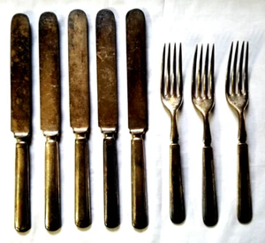 Cromwell 1912 Flatware 3 Dinner Forks 5 Knives Meriden 1847 Rogers Bros IS - Picture 1 of 8