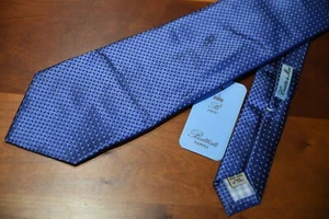 NWT * BATTISTI NAPOLI * Blue Luxury Thick Silk Tie Cucita a Mano Handmade ITALY - Picture 1 of 7