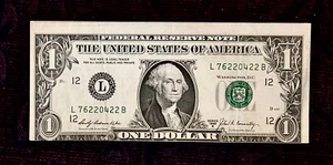Vintage 1969 B $1 Bill with Major Miscut Error & Green Treasury Seal Off Center - Picture 1 of 2