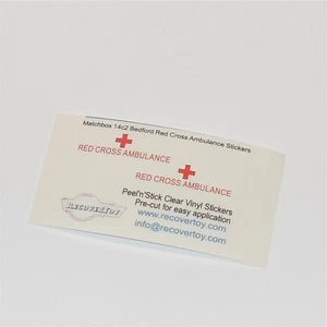 Juego de pegatinas para ambulancia Matchbox Lesney 14 c2 Bedford Lomas Cruz Roja - Imagen 1 de 3