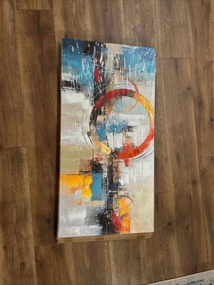 Arte abstracto 20x40 lienzo arte de pared 3D círculo colorido imagen abstracta Foto 1 de 4