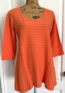 Túnica Soft Surroundings manga 3/4 cucharada naranja todas las costuras correctas XS pequeña - Imagen 1 de 5