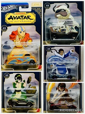 2025 Hot Wheels - Avatar - The Last Airbender - Complete Set of 5 In Protectors - Image 1 of 4