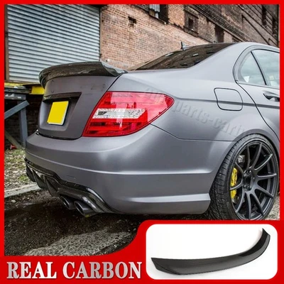 PARA MERCEDES BENZ W204 C250 C300 C63 SEDÁN FIBRA DE CARBONO REAL ALERÓN MALETERO Foto 1 de 4