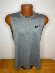 Men's Nike Pro Dri Fit Tank Top Athletic Shirt Medium M - Gray - Poly - Workout - Picture 1 of 5