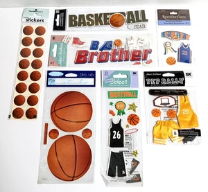 Scrapbooking Sticker Lot of 7 Packages Basketball Net Sneakers Ball Dimensional - Picture 1 of 4