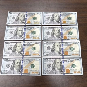 Lot 8x Star Note One Hundred ($800) Dollar Bills Real U.S. Money. Normal Cash - Picture 1 of 10