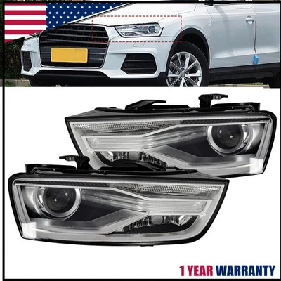 HID/Xenon Headlight w/ Bulb and Ballast Left+Right Pair For 2016-2018 Audi Q3 - Изображение 1 из 4