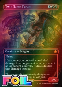 x1 Twinflame Tyrant FDN MTG 333 FOIL BORDERLESS MYTHIC M/NM 1x - Bild 1 von 1
