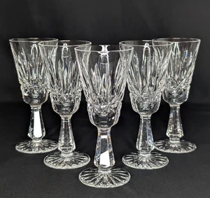 Set 5 bicchieri sherry vintage Waterford cristallo Rosslare taglio 5,5" base stella - Foto 1 di 6