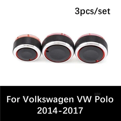 Panel Turning Switch Knob Buttons For VW Polo 14-17 3Pcs Heater A/C Control Knob - Image 1 of 4