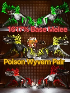 Ark Survival Ascended PVE Poison Wyvern 1617% Melee Color Clone Pair - Bild 1 von 5