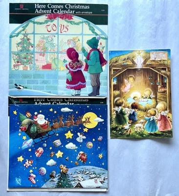 Lot of 3 Vintage Advent Calendars American Greetings & Hallmark 1980s-1990s - Image 1 of 4