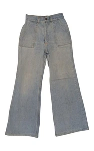 Pantalones de mezclilla Wrangler vintage años 70 para mujer con fondo de campana trenzado bolsillo ligero EE. UU. - Imagen 1 de 21