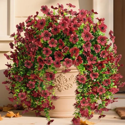 Flores artificiais de outono para decoração de outono ao ar livre, 2 peças de flores falsas de seda... - Imagem 1 de 4