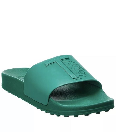 TOD’S Nuovo sandalo scivolo piscina in rilievo logo Tod's inciso verde donna taglia EU 40 US 9
