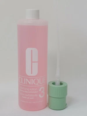 Clinique Loción Clarificante 3 Dos Veces Al Día Exfoliante 16.5oz / 487ml JUMBO + Bomba Foto 1 de 4