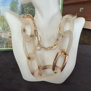 RUSH by Denis & Charles Statement Necklace Pastel Hard Plastic Link - Picture 1 of 7