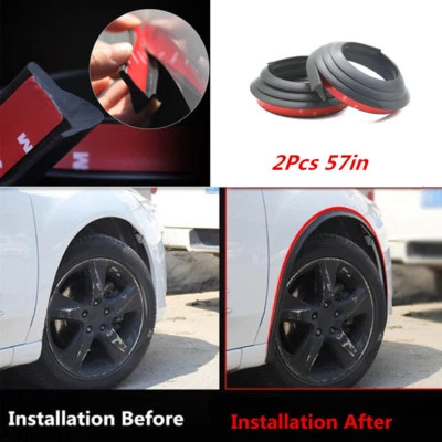 2x Almohadilla Antirob para Borde de Cejas de Rueda Antidestellos Protector de Guardabarros para Coche 57"" Foto 1 de 4