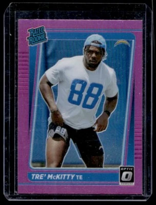 2021 Donruss Tre' McKitty Pink Prizm Optic Rated Rookie Preview #P-304 Chargers - Image 1 of 2