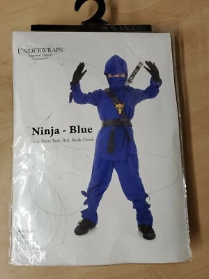 Disfraz Ninja Zorro Azul Asesino Sigilo Guerrero Asiático Japonés Semana Niño S Foto 1 de 2