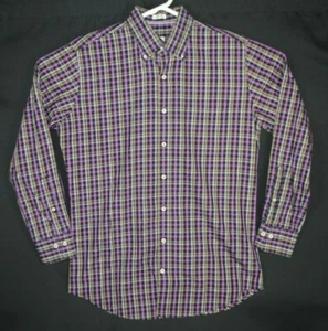 Peter Millar Purple Plaid Button Down Dress Shirt Size Medium M - Picture 1 of 5