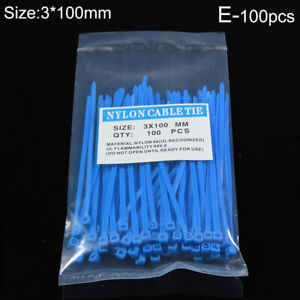 100pcs Nylon Wire Self-Locking Cable Zip Ties Organiser Fasten Cable Adjustable 