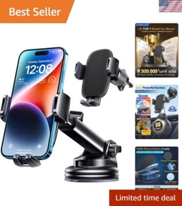Support téléphone tableau de bord sécurisé avec aspiration supérieure et bras réglable pour tous les appareils - Photo 1 sur 10