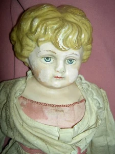 Wunderschöne 21" antike, Pappmaché Pappmaché Puppe, tiefe Locken, 1880er alle orig. - Bild 1 von 15